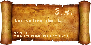 Baumgartner Amrita névjegykártya